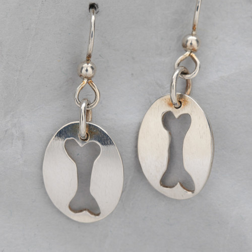 Dog Bone Convex Earrings – St. Silver – by Finely Found Designs