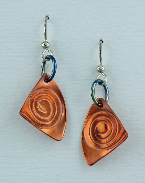 Handcrafted Copper Spiral Earrings