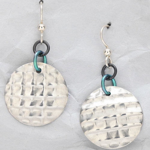 Handcrafted Sterling Silver Horizontal Dome Earrings