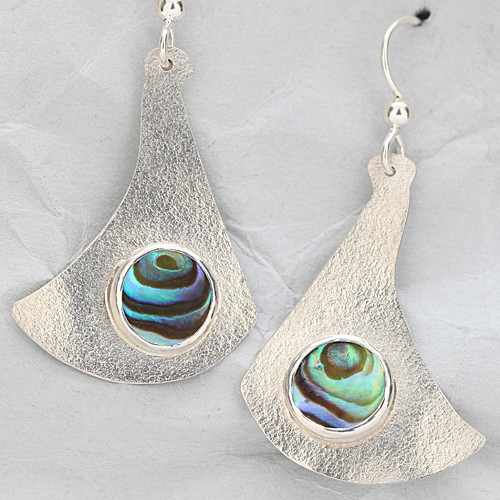 Handcrafted Sterling Silver Earrings with Paua Shells