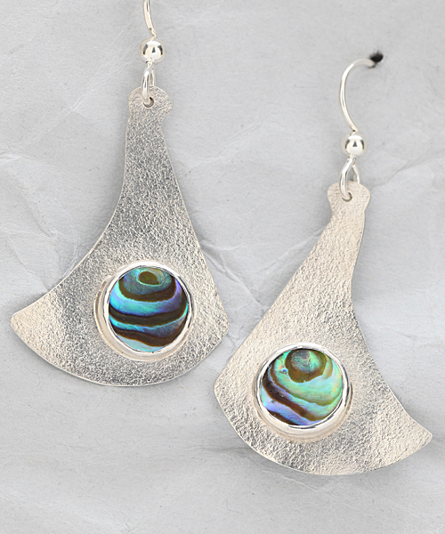 Handcrafted Sterling Silver Earrings with Paua Shells