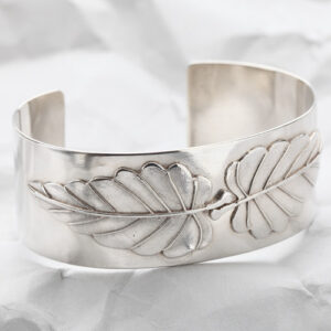 Handcrafted Sterling Silver Leaf Cuff