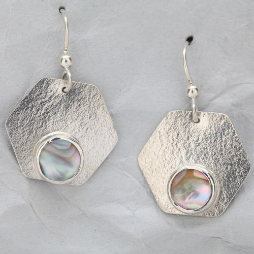 Handmade Sterling Silver Earrings with Abalone