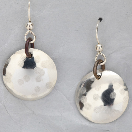 Handmade Sterling Silver Reflective Dome Earrings