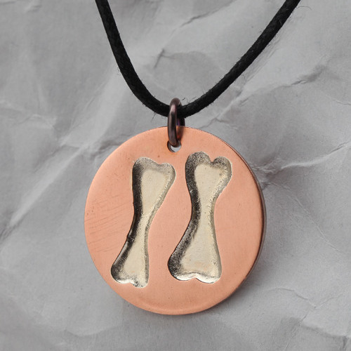 Handcrafted Copper Double Dog Bone Pendant