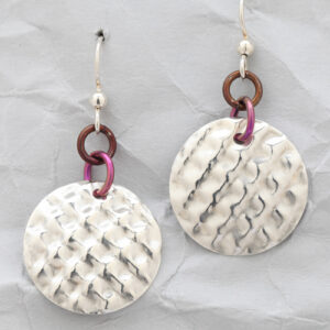 Handcrafted Sterling Silver Diagonal Dome Earrings