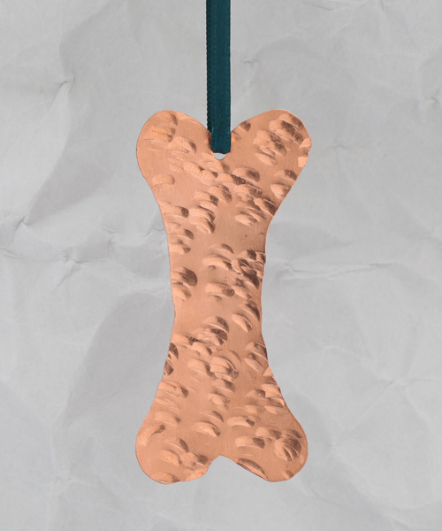Handcrafted Copper Dog Bone Ornament