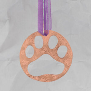Handcrafted Copper Dog Paw Ornament