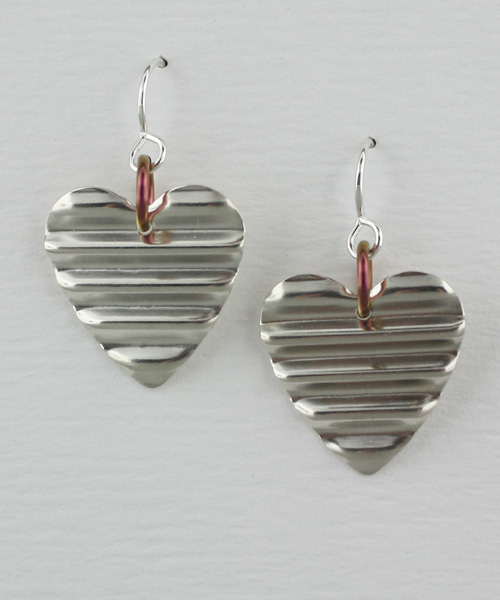 Handcrafted Sterling SiIver Heart Earrings